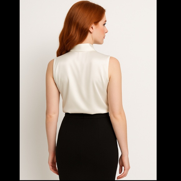 Anne Klein Satin Sleeveless dress shirt - Picture 3 of 4